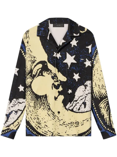 AMIRI moon-print organic cotton shirt Black PS23MSL009