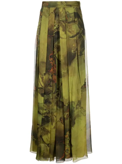 Alberta Ferretti graphic-print skirt Green V0112139