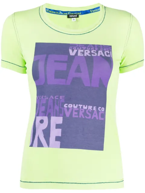Versace Pre-Owned 2000s logo-print round-neck T-shirt Green VER250WR