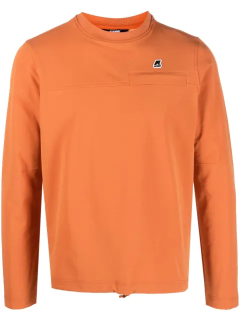 K-Way R&D logo-patch crew-neck sweatshirt Orange K81248W