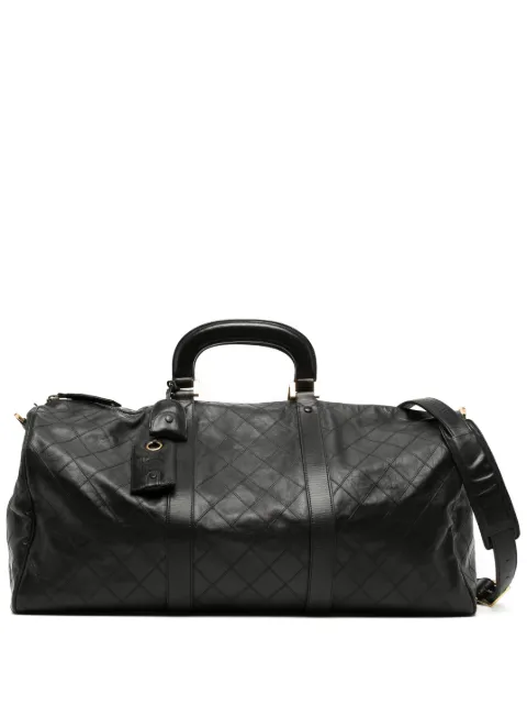 CHANEL Pre-Owned diamond-quilted two-way holdall bag Black DPDECHA60LUG7058