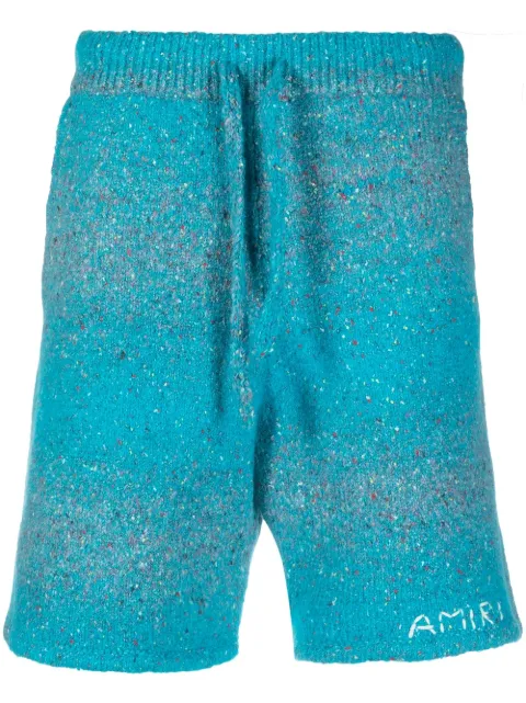 AMIRI embroidered-logo knitted shorts Blue PS23MKP001