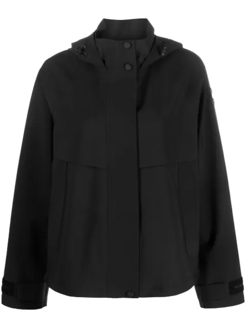 Woolrich logo-patch hooded jacket Black CFWWOU0784FRUT2883