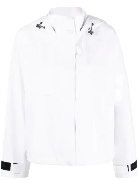 Woolrich logo-patch hooded jacket White CFWWOU0784FRUT2883