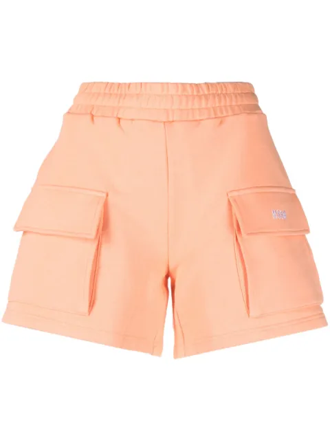 MSGM jersey-knit mini shorts Orange 3441MDB6123700010