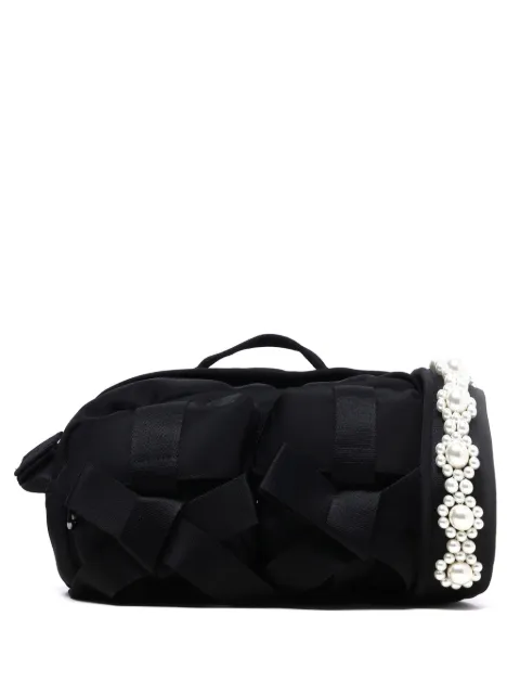 Simone Rocha faux-pearl bow crossbody bag Black BAG149B0761