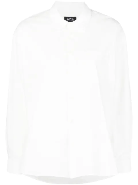 A.P.C. Boyfriend logo-embroidered shirt White COEVDF12550
