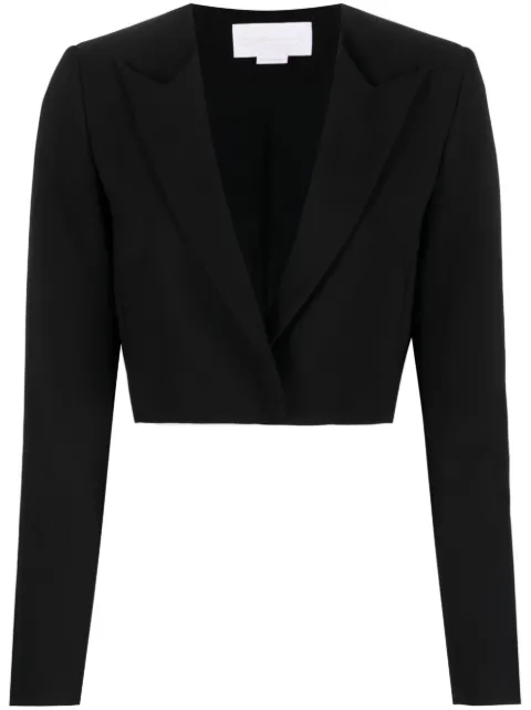 Genny cropped peak-lapel blazer Black 74AAQ553N0115