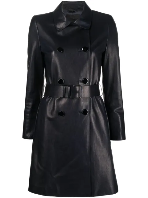 Giorgio Armani x 10 Corso Como leather trench coat Blue D4AL70DAP71