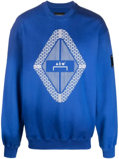 A-COLD-WALL* Gradient logo-print sweatshirt Blue ACWMW125