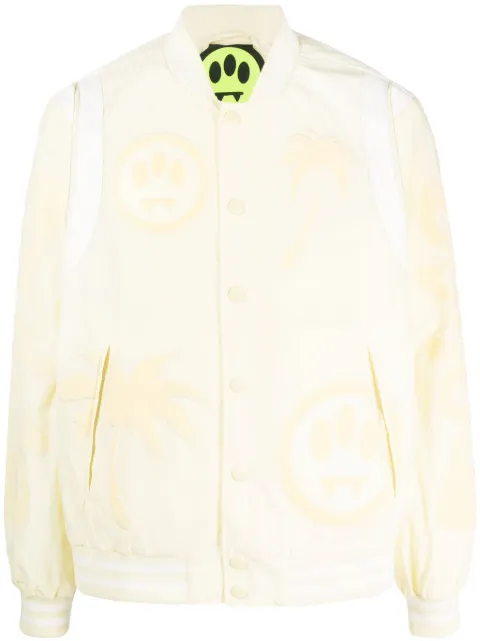 BARROW tonal-appliqué varsity jacket Neutrals 034061
