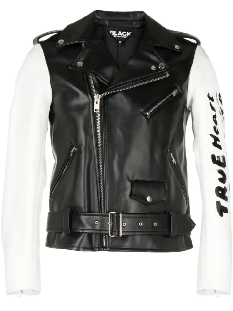 Black Comme Des Garçons contrasting-sleeves biker jacket Black 1KJ001