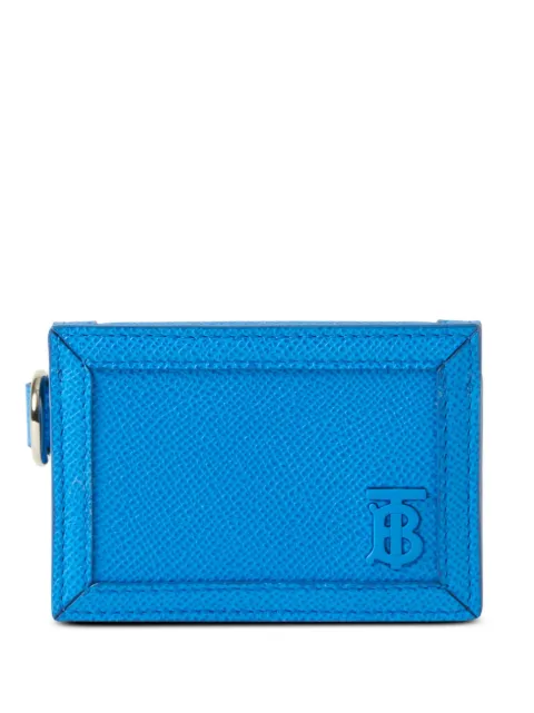 Burberry Grainy Leather TB Card Case Lanyard Blue 8065925