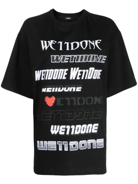 We11done logo-print cotton T-shirt Black WDTT322901UBK