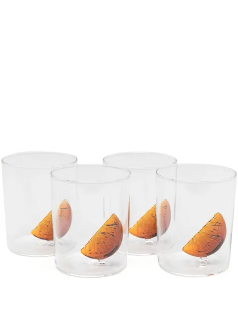 Maison Balzac slice-detail glass (set of four) Neutrals MB27933