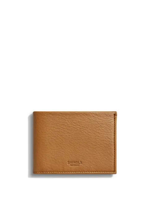 Shinola Slim grained-leather bi-fold wallet Brown S0310009507