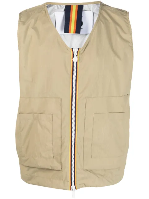 K-Way R&D V-neck zip-up gilet Neutrals K71264W