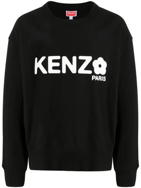 Kenzo logo-print crew-neck sweatshirt Black FD55SW4844MF