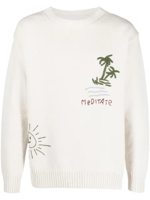 President’S logo-print knitted sweatshirt Neutrals P23PPU239CE00XXXX