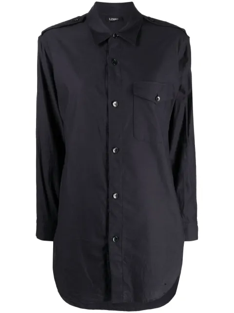 Yohji Yamamoto long-sleeve cotton shirt Blue LZB05017