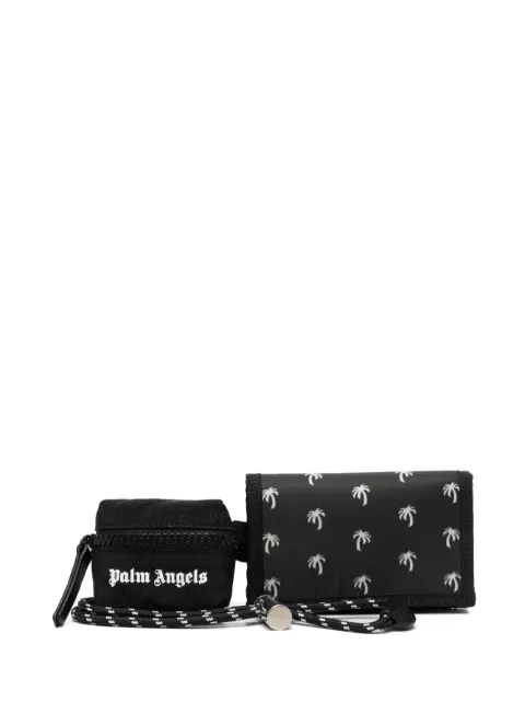 Palm Angels palm tree print lanyard wallet Black PMNJ005S23FAB0031001