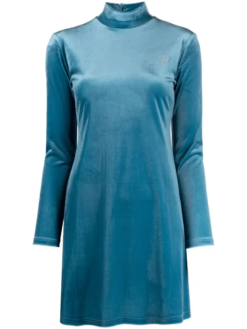 Rokh long sleeves stretched dress Blue R6CA271