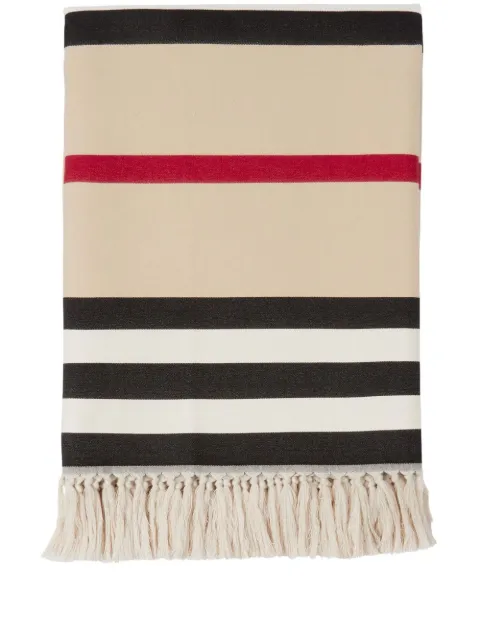 Burberry Icon Stripe cotton blanket Neutrals 8067335