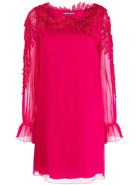 Alberta Ferretti long-sleeve silk mini dress Pink AEF231M04560114