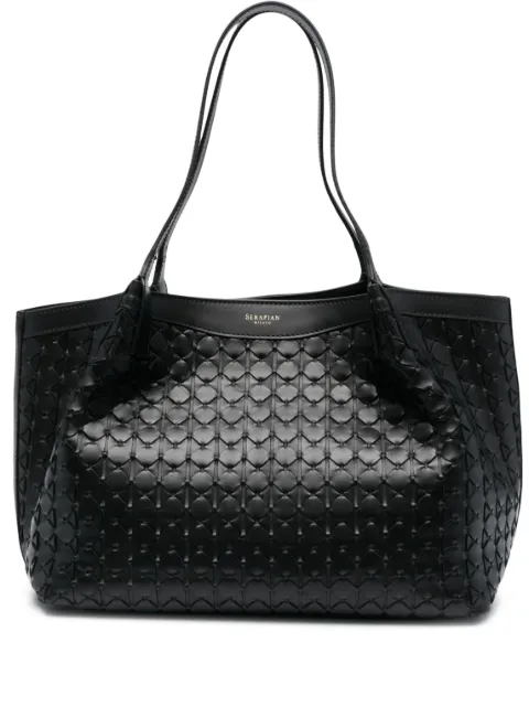 Serapian Mini Secret Mosaico Handbag Black SRMOSWLL684532A