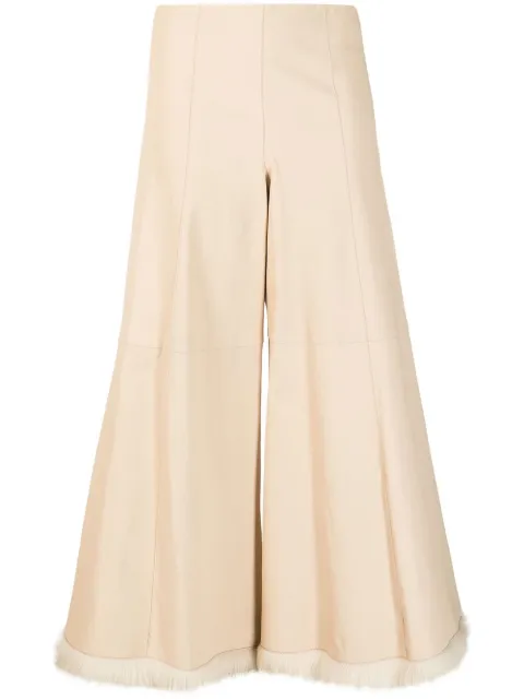By Malene Birger high-waist leather culotte trousers Neutrals Q66175078