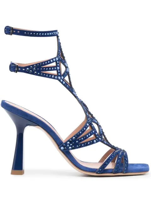 Alberta Ferretti 100mm embellished square-toe sandals Blue AEF2315A63158004
