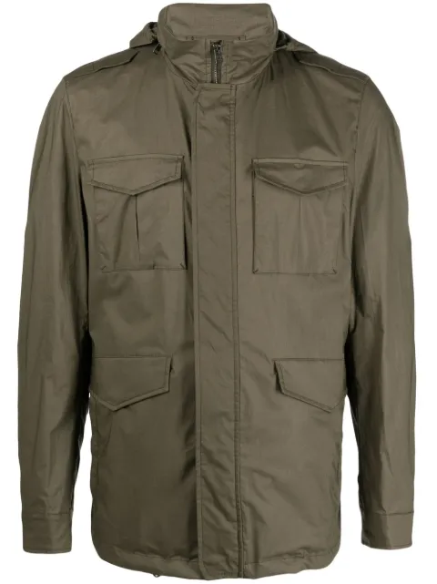Herno long-sleeve zip-up hoodie jacket Green FI000098U13164