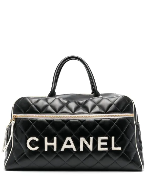 CHANEL Pre-Owned 1994-1996 diamond-quilted holdall bag Black ChanelBowling