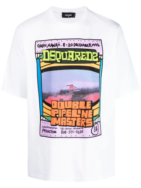 DSQUARED2 graphic-print cotton T-shirt White S71GD1274S23009