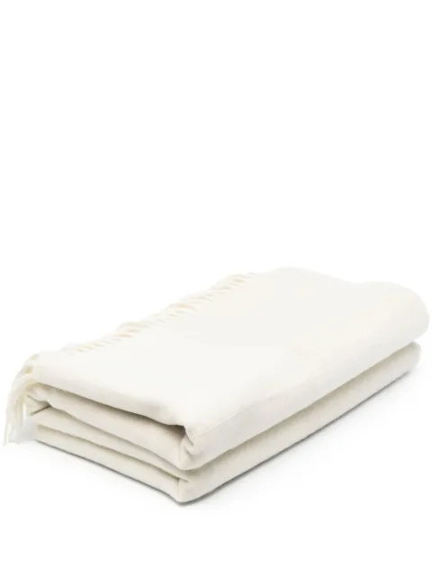 alonpi cashmere fringe-detail blanket White 13457SHER