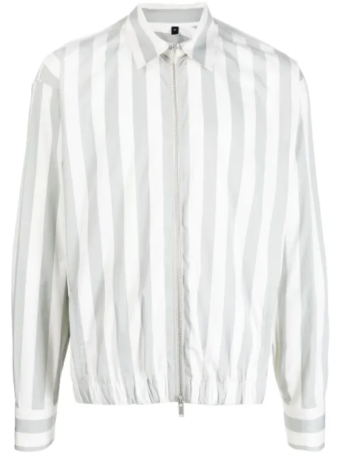 Lardini striped zip-up jacket Green EPFURIOEPC1661