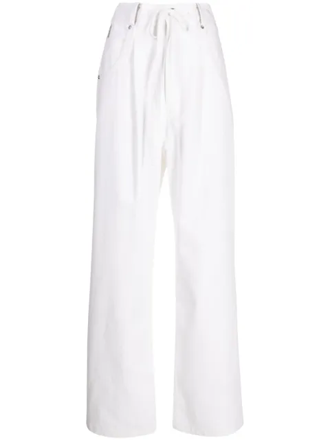 Goen.J contrasting-panel wide-leg trousers White GNJ23SSPT02