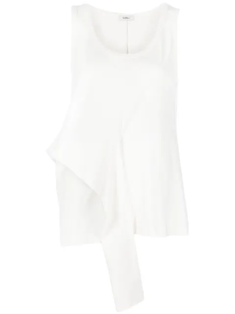 Goen.J knot-detailing cotton tank top White GNJ23SST04