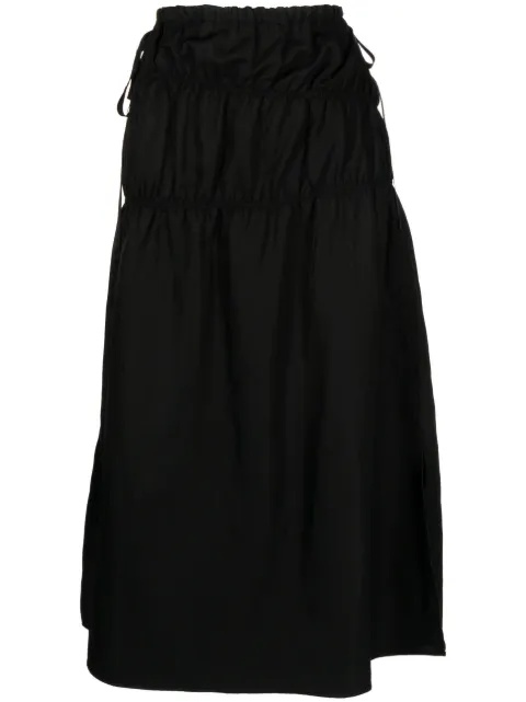 Goen.J midi ruched straight skirt Black GNJ23SSSK02