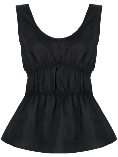 Goen.J ruched sleeveless top Black GNJ23SST02
