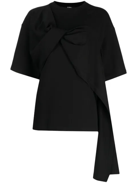 Goen.J twist-detail cotton T-Shirt Black GNJ23SST07