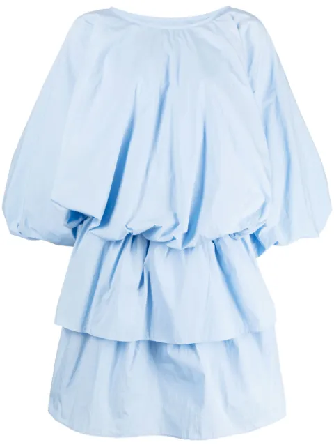 Goen.J balloon-sleeves poplin dress Blue GNJ23SSDS03