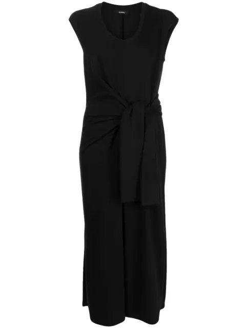 Goen.J twist-detail midi dress Black GNJ23SSDS02