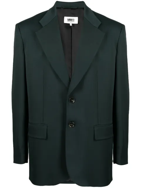 MM6 Maison Margiela single-breasted blazer Green S52BN0109S47848