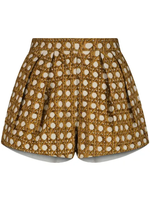 Giambattista Valli Vienna Straw pleated shorts Brown 23SSSVCA300113COT