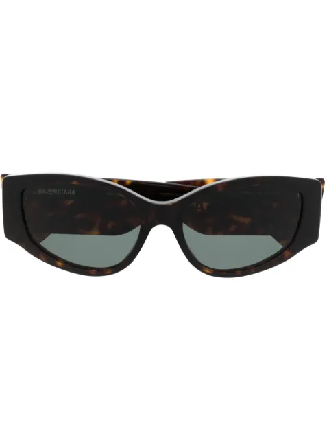 Balenciaga Eyewear logo-print biker sunglasses Brown BB0258S002