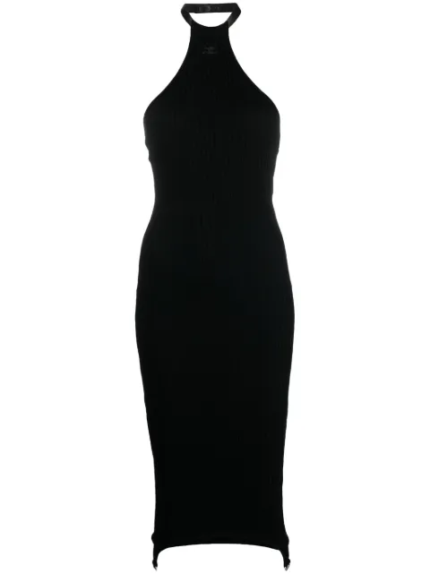 Courrèges ribbed-knit halterneck dress Black 123MRO185FI0021