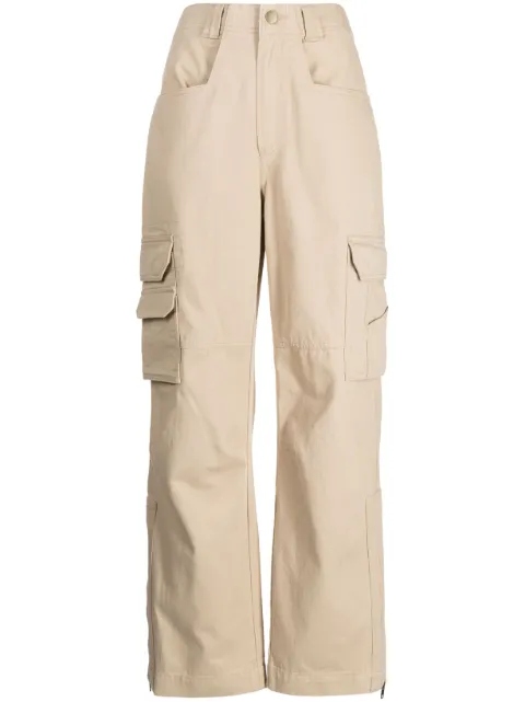 Goen.J wide-leg cotton cargo pants Neutrals GNJ23SSPT03