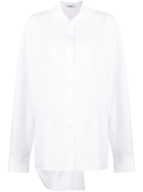 Goen.J twist-detailing cotton shirt White GNJ23SST03