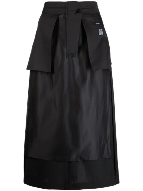 Goen.J Inside-out midi skirt Black GNJ23SSSK04
